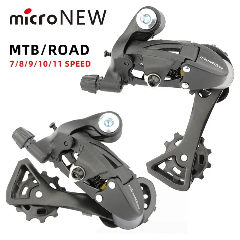 microNEW Bicycle Rear Shifter MTB Mountain Bike 7/8/9/10/11Speed Road Rear Derailleur Compatible with 7/8/9/10/11S Cycling Parts