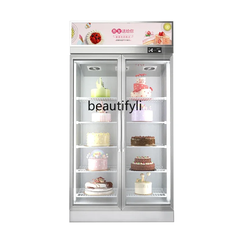 Air-cooled cake cabinet Commercial freezer Dessert fruit refrigerator Fresh-keeping cabinet Vertical west point refrigerated