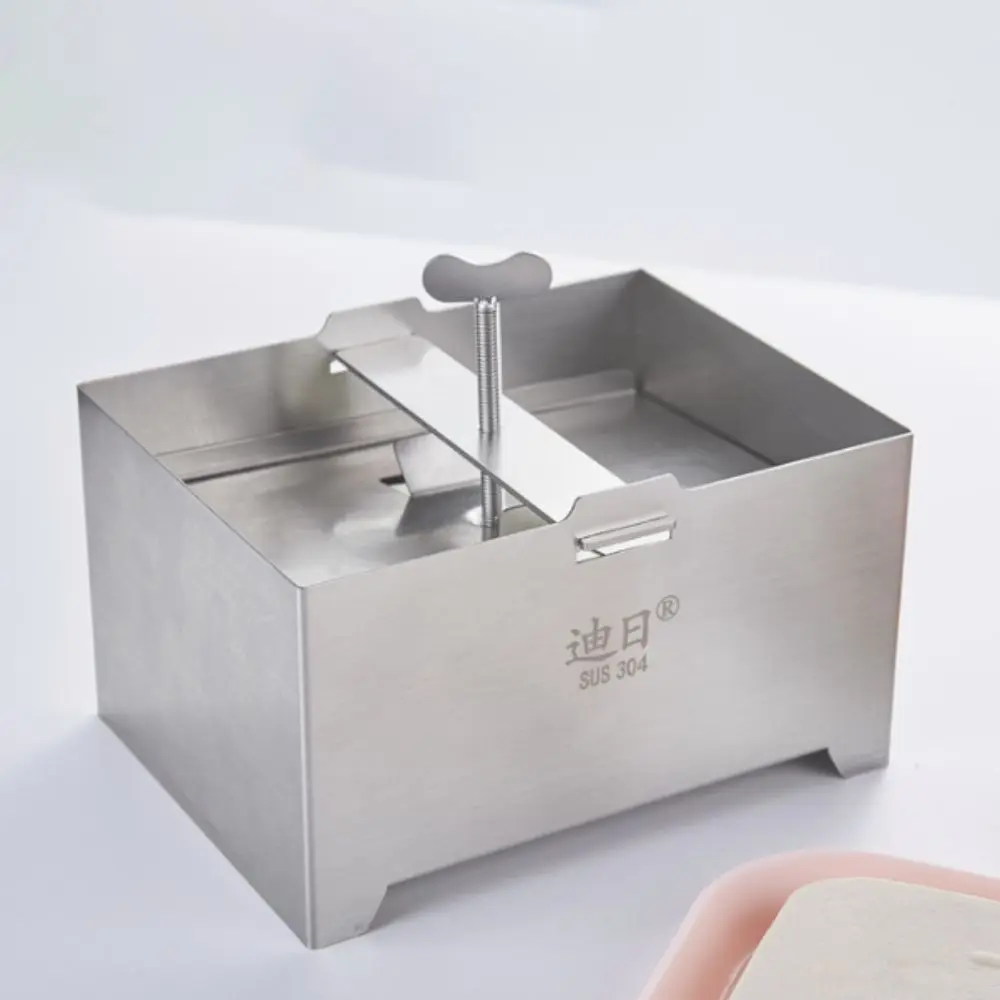 304 الفولاذ المقاوم للصدأ إلى فو الصحافة قالب قابل للتعديل مقاوم للصدأ بانير صنع قالب مع ثقب الصرف لتقوم بها بنفسك صانع الرائب فول الصويا الجبن