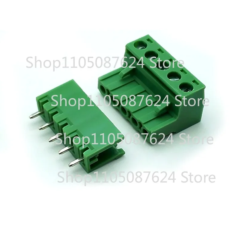 ZZZ 10Set 2EDG 5 Pin 5P Plug-in Screw Terminal Block Connector 5.08mm Pitch