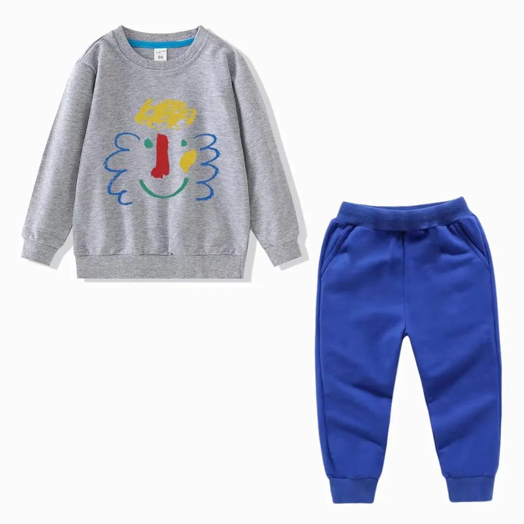 kids clothing sets 2024 autumn cotton full sleeve sweatshirts and casual pants cartoon boys hoodies girls trousers baby clothing