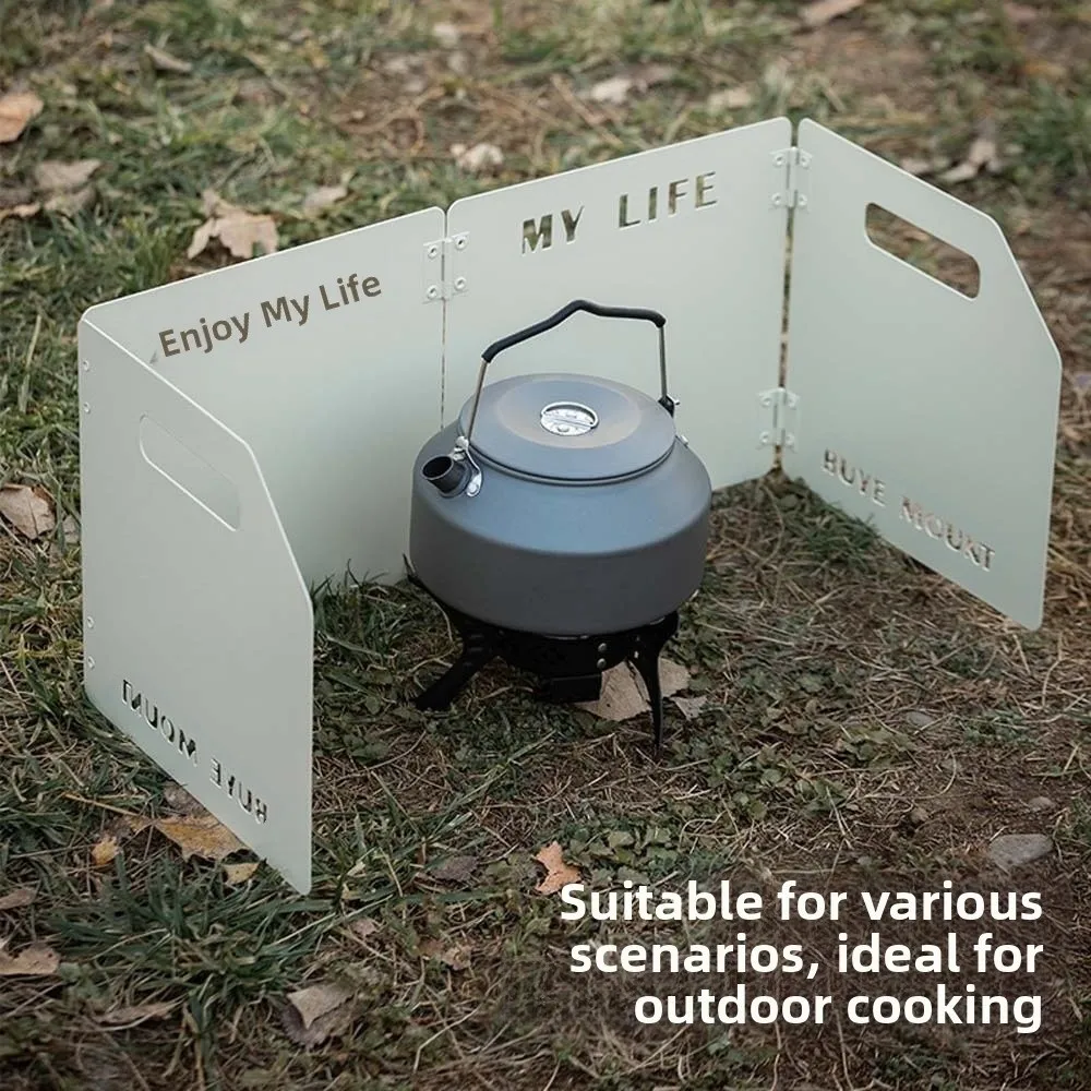 

Four Folding Stove Wind Shield Lightweight Windproof Cookware Windshield Compact Solid Color Cooker Wind Protection Picnic