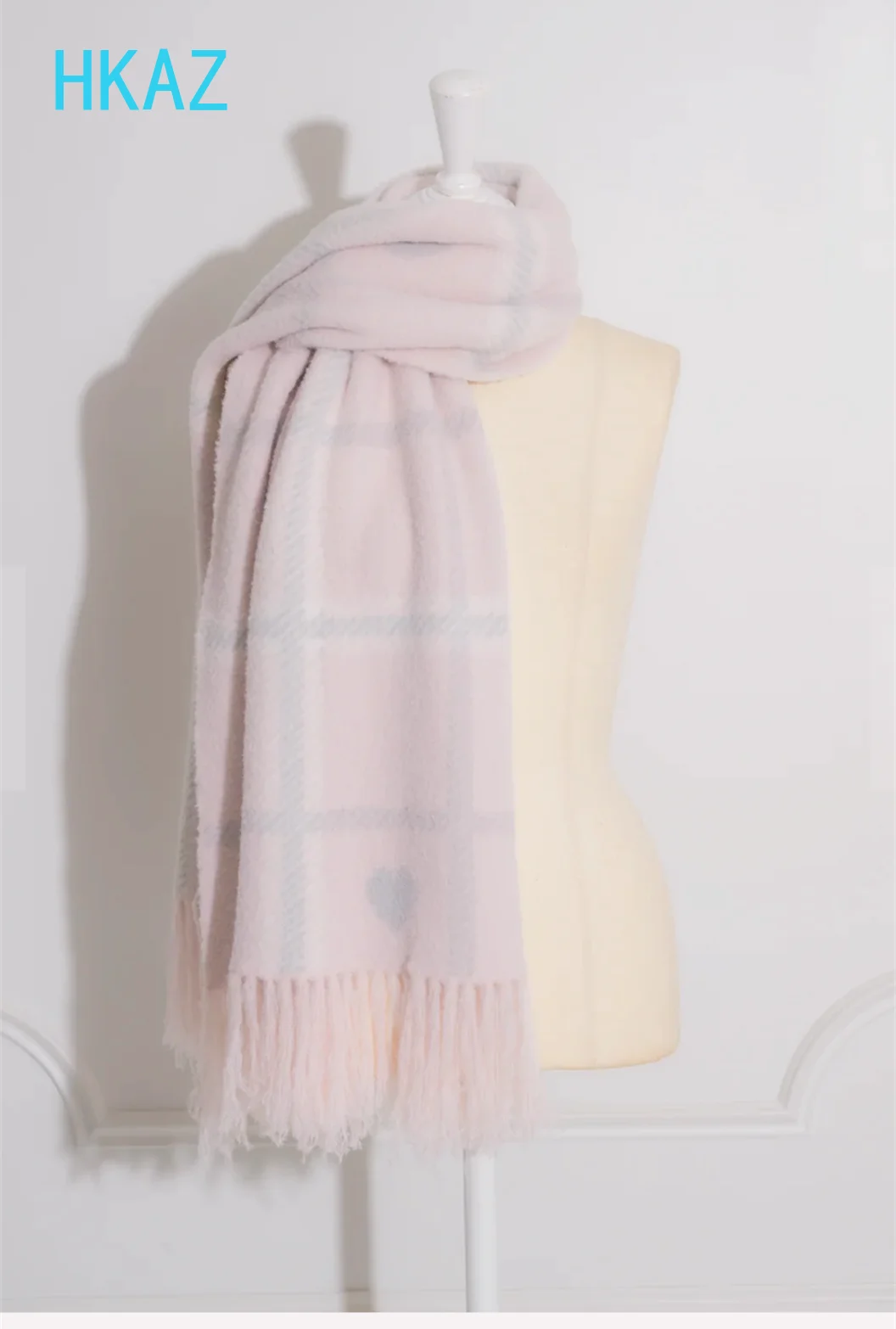 Winter Warm Scarf for Women Japanese Style Fashion Sweet and Cute Girl Versatile Love Striped Fringed Knitted Scarves Shawl