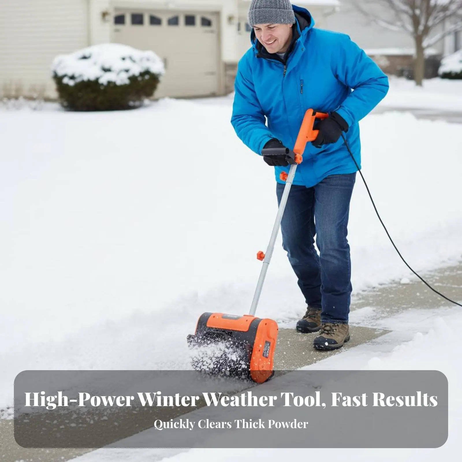 

Электрическая снегоуборочная машина, ручная, компактная для дома и участка, мощный двигатель 1800 Вт, для уборки зимних дорожек