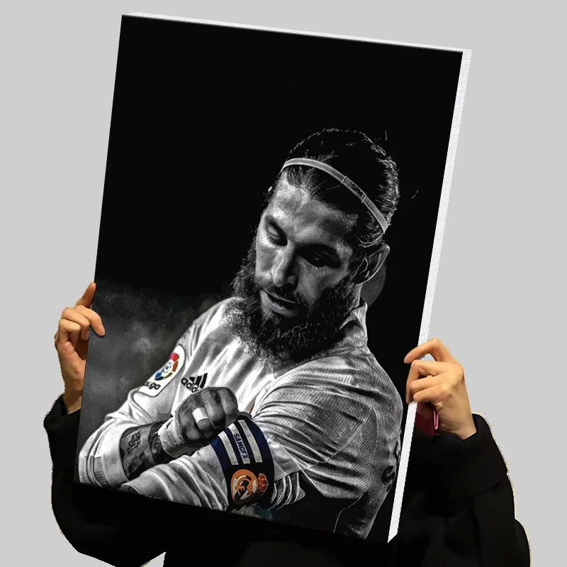 Póster impreso EL CAPITANO SERGIO RAMOS, jugador de fútbol, pintura en lienzo personalizada, arte de pared, pinturas decorativas, decoración Interior