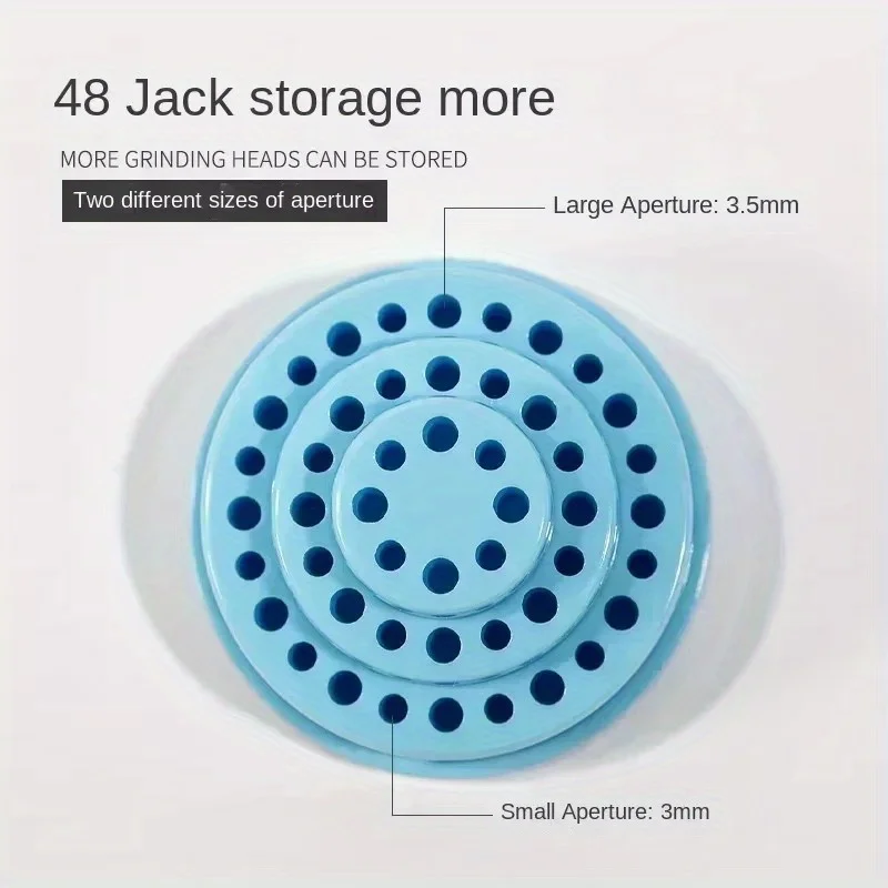 48 ثقوب الاكريليك مسمار لقمة ثقب حامل صندوق تخزين فارغ حامل القاطع مانيكير طحن الحاويات مسمار الملحقات أداة