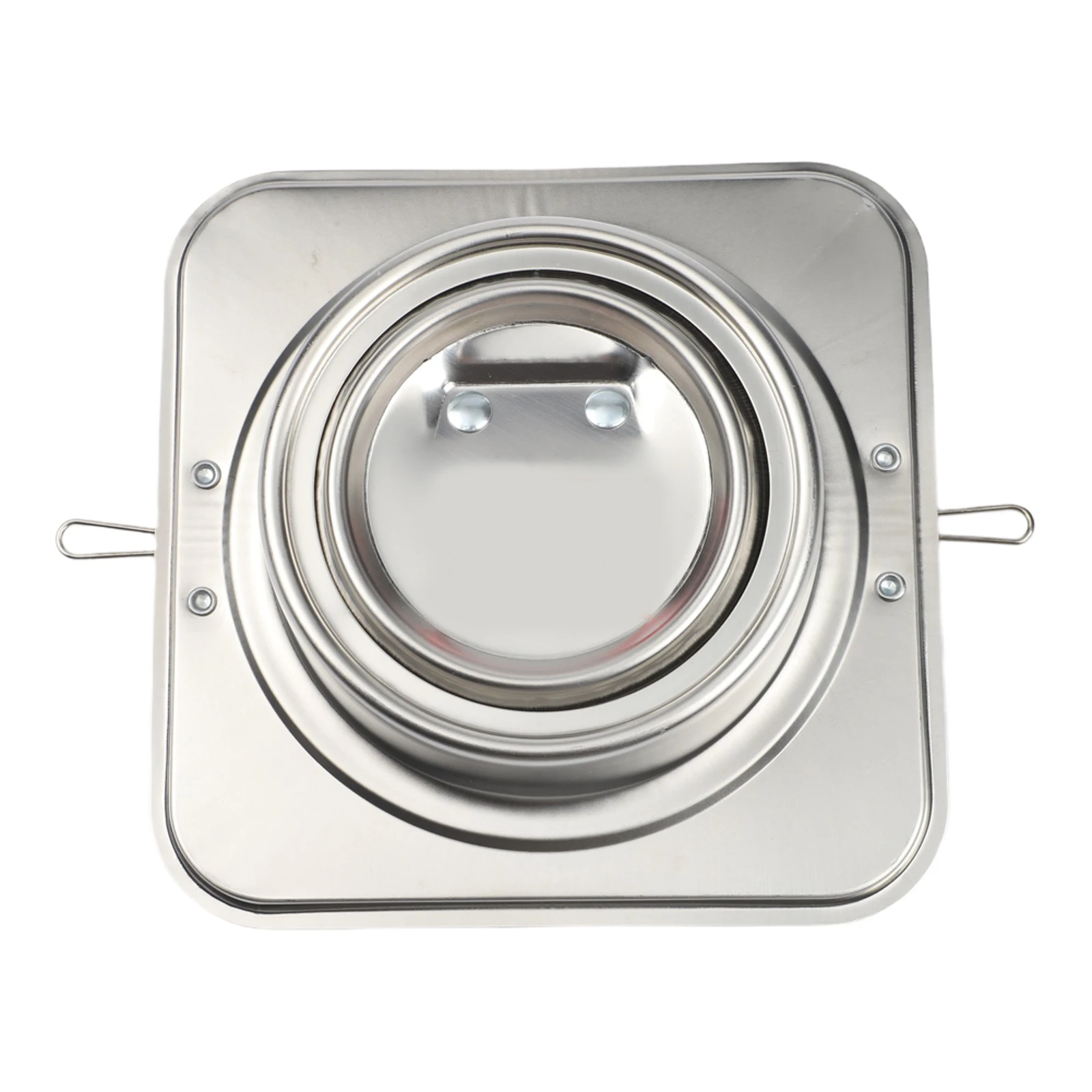 Range Hood and Bathroom Vent Check Valve Featuring Stainless Steel Material and Spring Loaded Push Button for Easy Installation