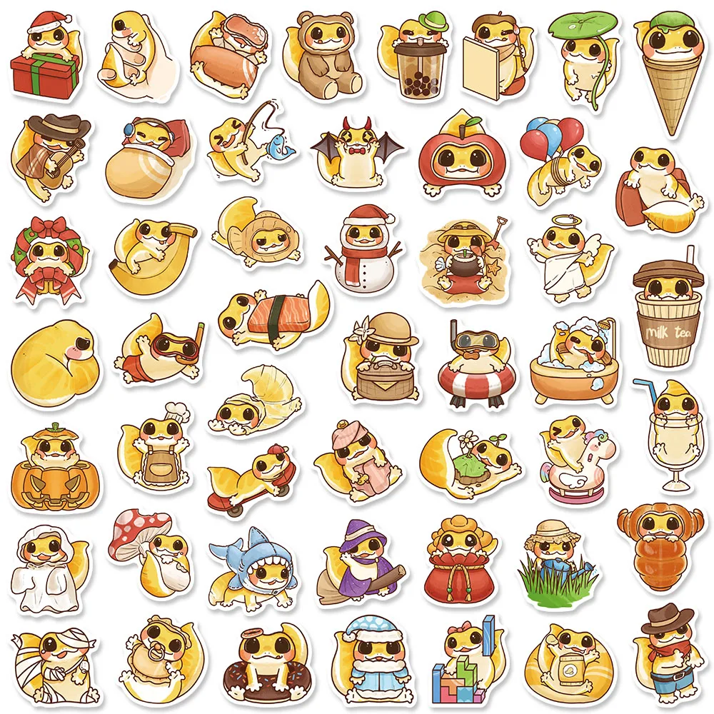 50 قطعة الكرتون لطيف الحيوانات ملصقات الشارات للهاتف سجل القصاصات الأمتعة سكيت خوذة Graffiti بها بنفسك الكتابة على الجدران ملصقات مقاومة للماء