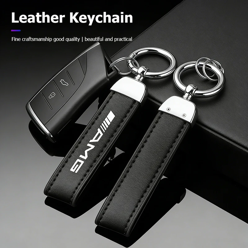 Llavero de coche con emblema de cuero para Mercedes Benz AMG Smart W205 C300 W203 W206 W108 W124 W126 W140