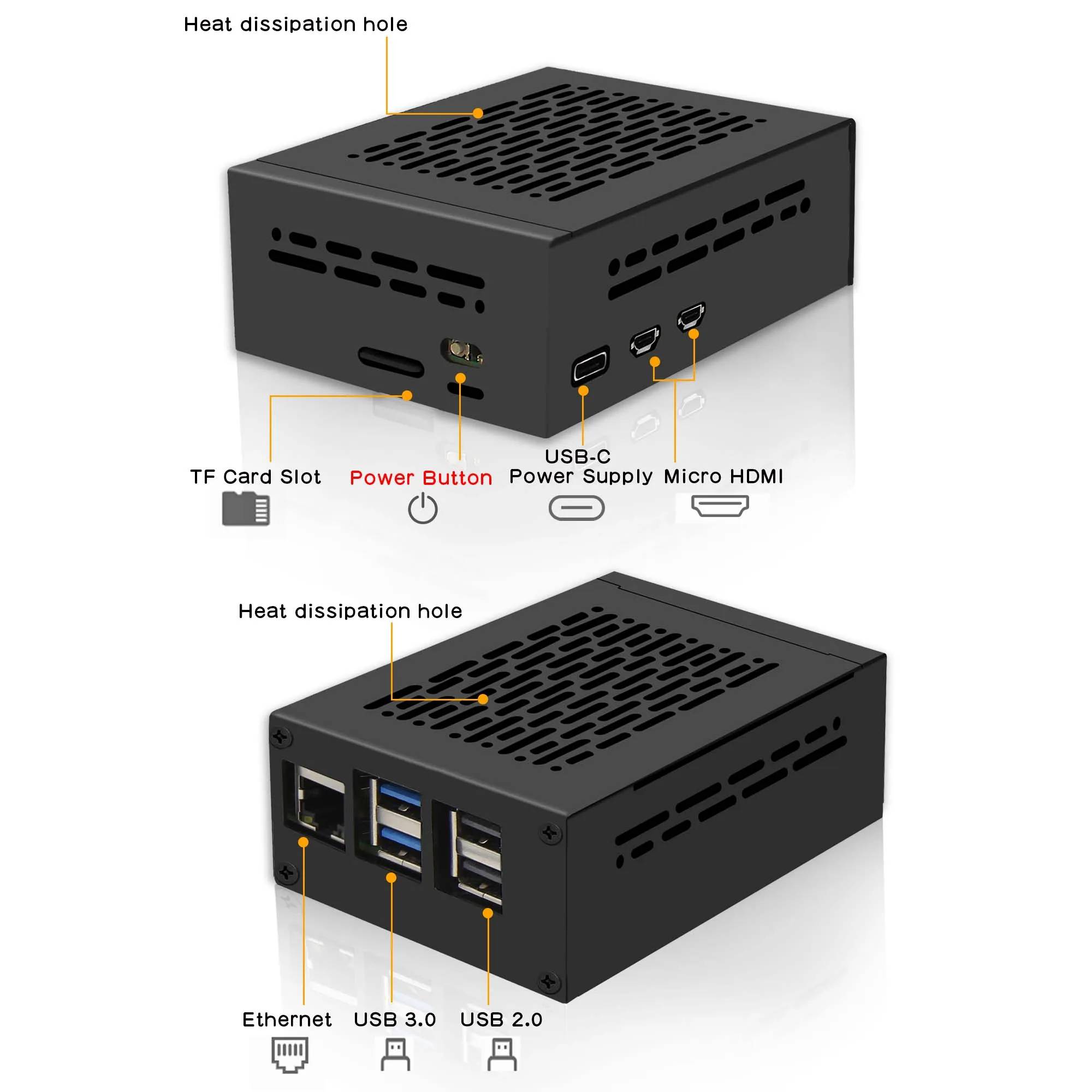 Raspberry Pi 5 Metal Case P580 Series| Support Bottom PCIe to M.2 NVMe SSD Shield X1002/ X1005 & Active Cooler