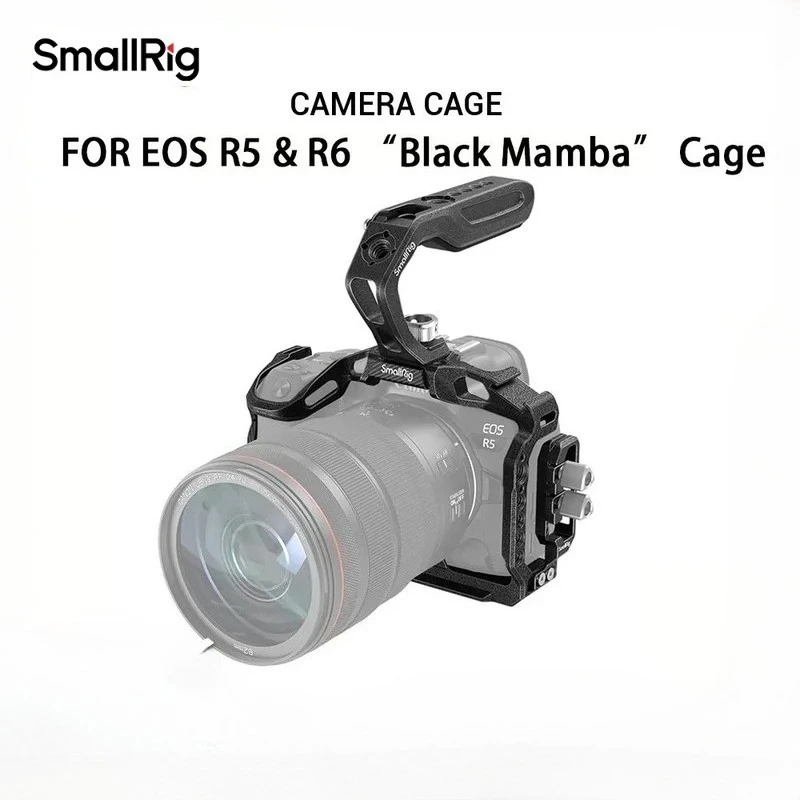 SmallRig 3233/3234 Cage de caméra Mamba noire avec serre-câble et Kit de poignée supérieure pour appareil photo Canon EOS R5 & R6 & R5 C