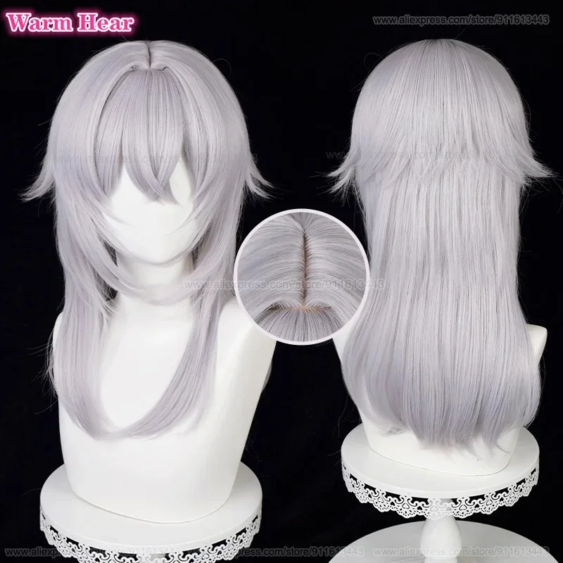 d;4'v\6.h/FF14 Themis Synthetic Long 52cm Silver Grey Cosplay Anime Wig Heat Resistant Hair Halloween Part6;j'3\s,9'b/ view 2