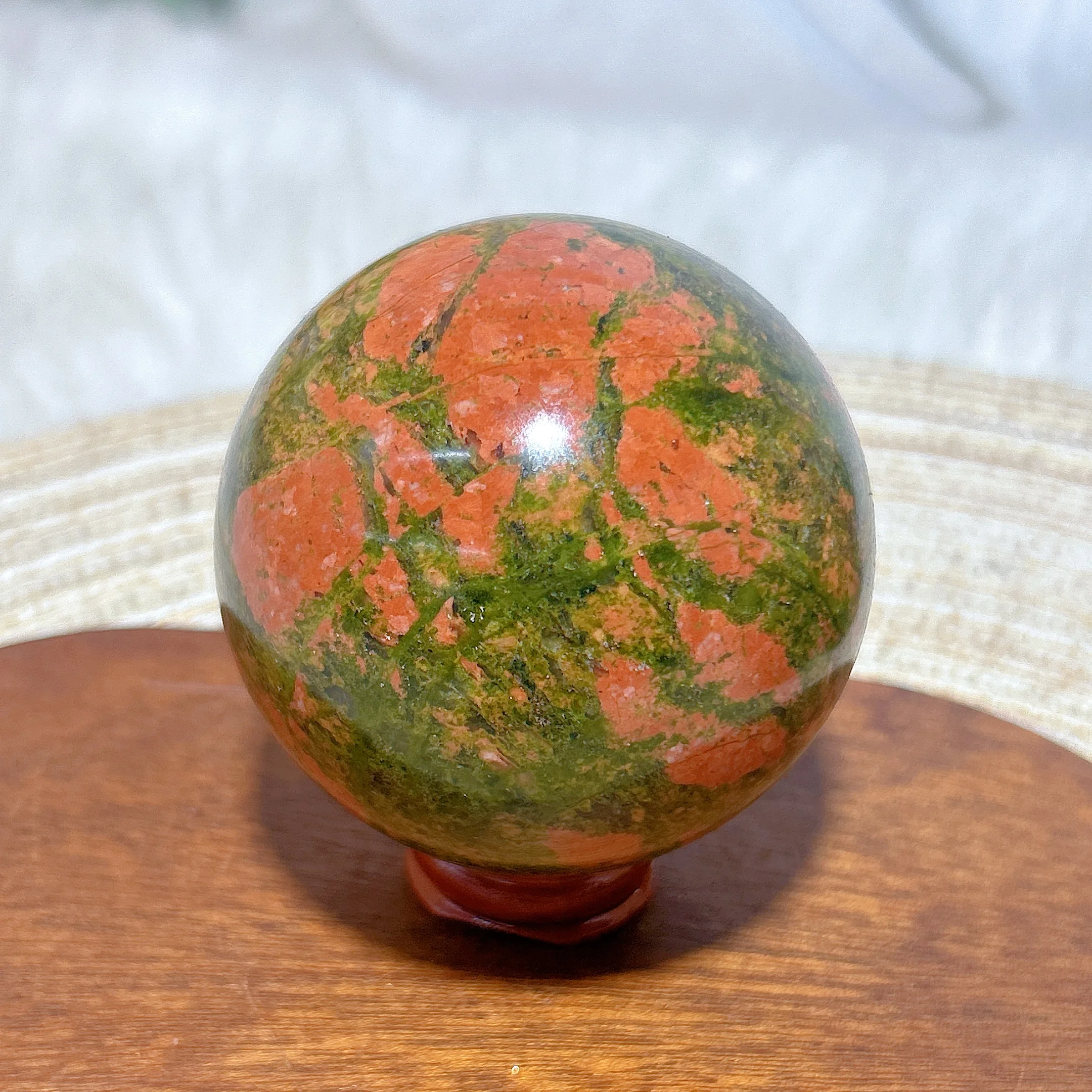 

Healing High Quality Natural Crystal Unakite Sphere Polished Color Ball Mineral Energy Ornament Home Decoration Room Decor Gift