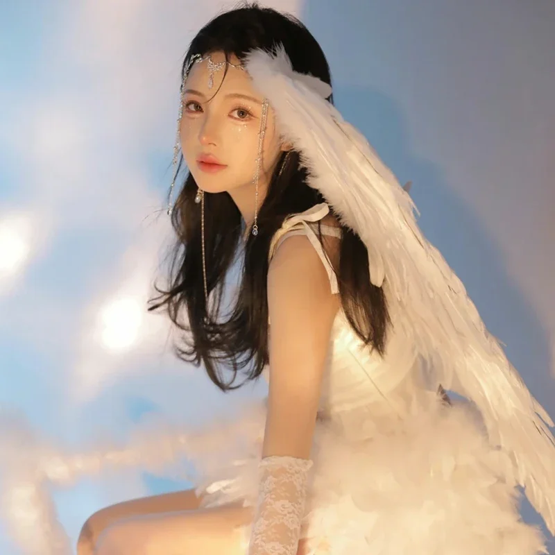 

2025 NEW Large feather angel devil wings black photo wedding photography travel photo fairy performance cos props.