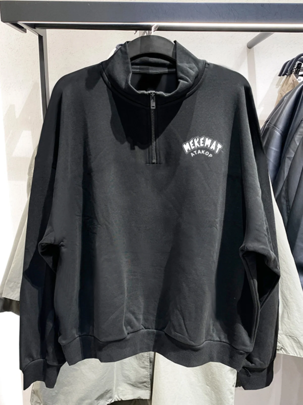 

Свитшот с воротником-стойкой на молнии в американском стиле, унисекс, для пар, модный, солнцезащитный...