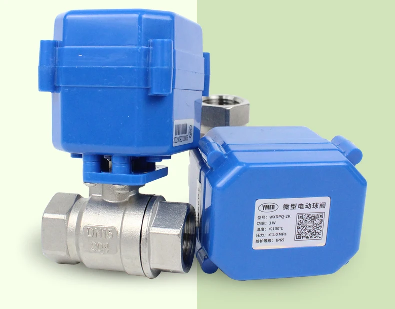220V 24V 12V Three Wire One Two Control Two Way Stainless Steel Miniature Electric Ball Valve