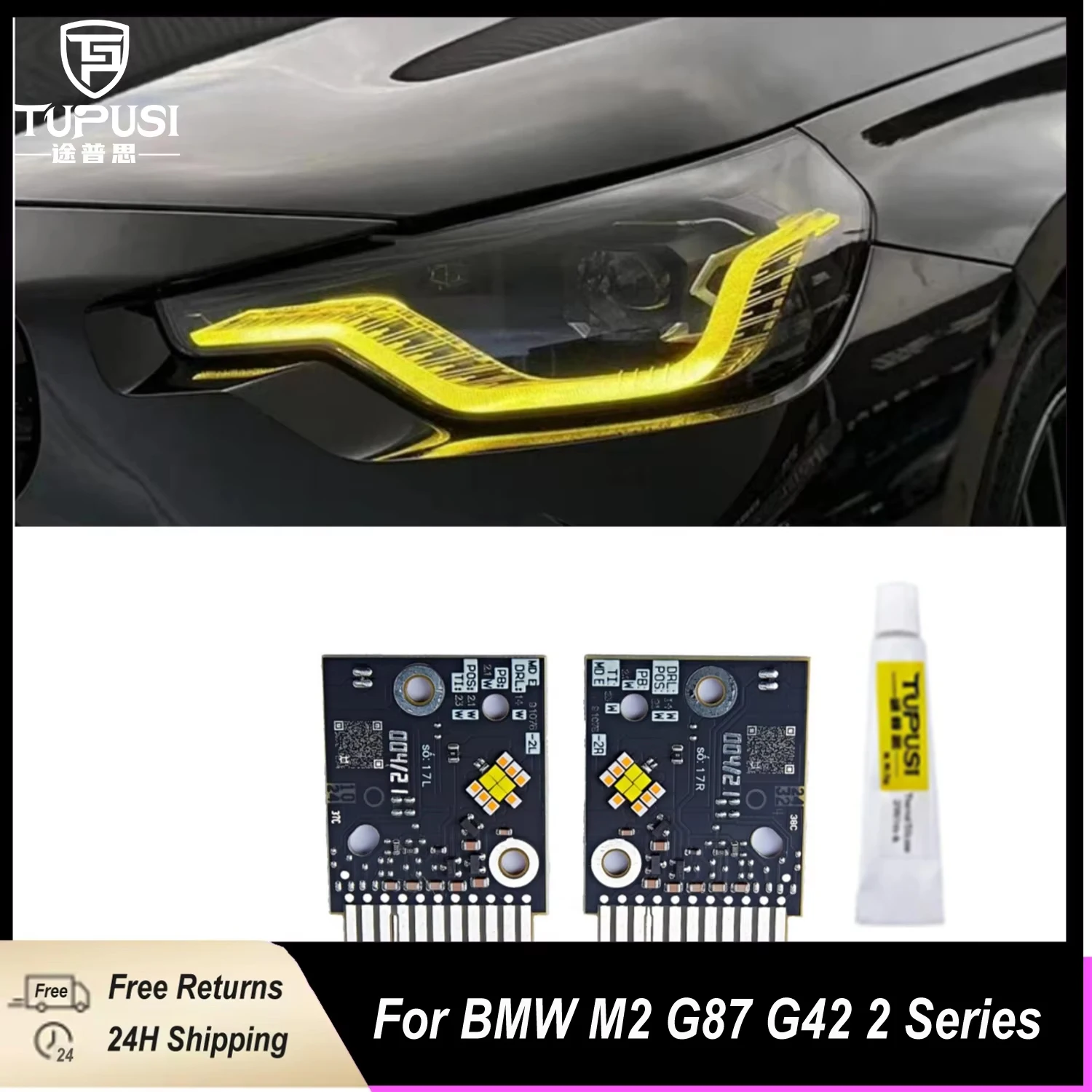 

LED DRL Color Changing Chip For BMW 2 Series G42 M2 G87 2022-2025 Daytime Running Light Module Yellow Retrofit Upgrade