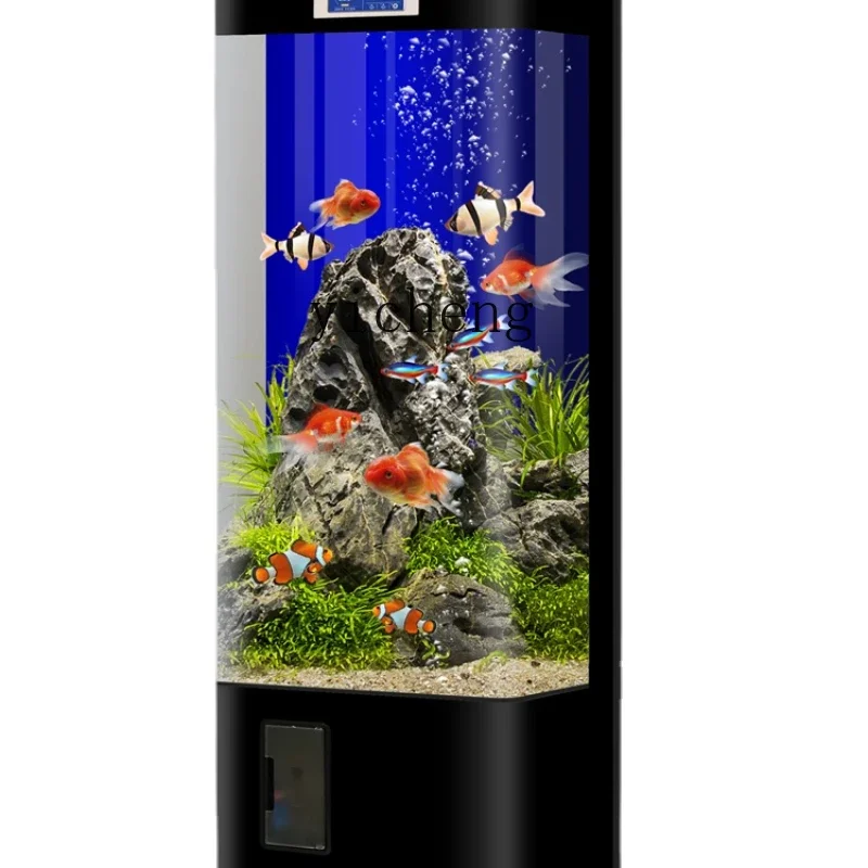 Xl Vertical Floor Aquarium Medium and Large Lazy Intelligent Change Water Ecological Fish Globe