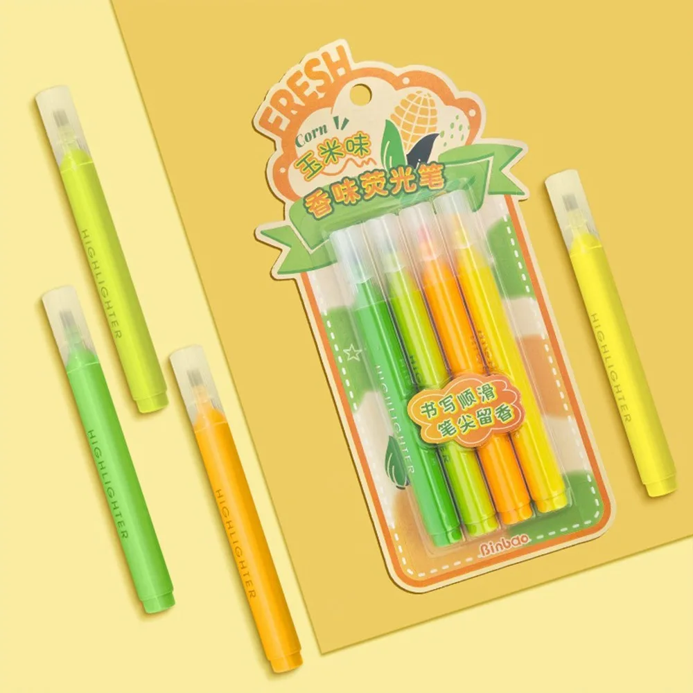 

4PCS/Set New Fragrant Highlighter Pen Painting Graffiti Large Capacity Marker Pen Eye Protection Journal Pen Student Gift