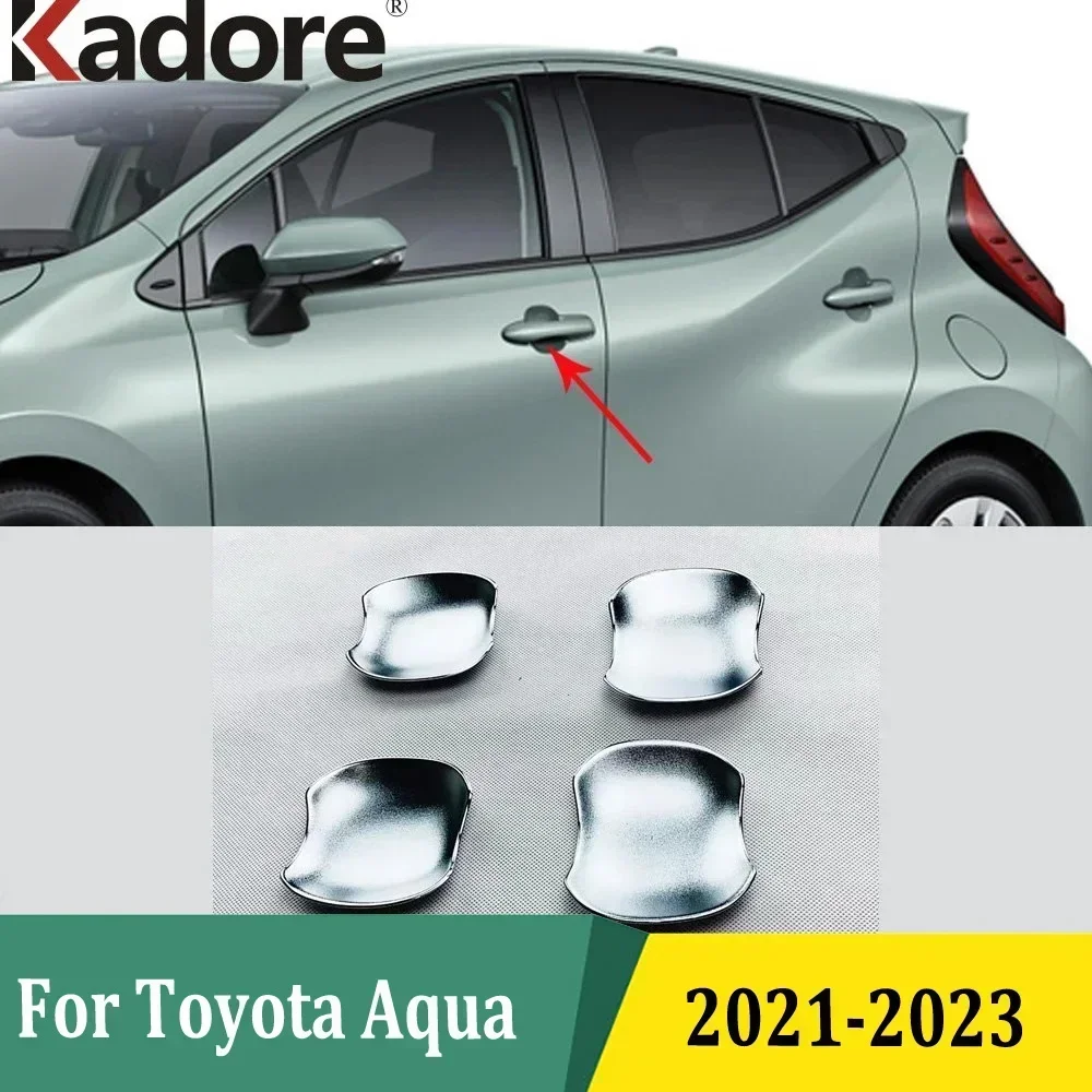 

Для Toyota Aqua 2021 2022 2023, ABS хромированная боковая дверная ручка, чаша, накладка, Стайлинг, внешняя наклейка для автомобиля, аксессуары