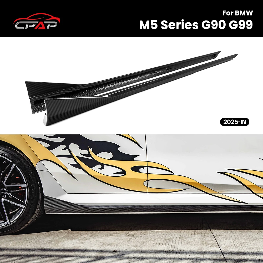 

Real Dry Carbon Fiber Side Skirts Body Kits Car Styling Trim For M5 Series G90 G99 2025-IN MP Style 2Pcs/Set