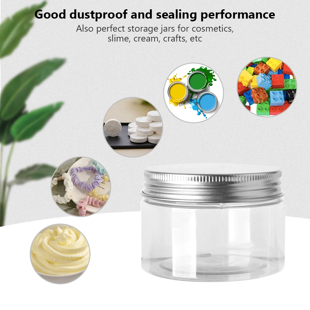 0/50/60/80/100/120/150ml Empty Plastic Clear Cosmetic Jars Makeup Container Clear Jar Face Cream Sample Pot Container 12Pack