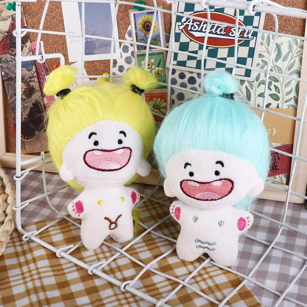 Jouets de poupée en peluche dents manquantes poupée poupées sans dents porte-clés poupée en peluche en coton sans dents 12 Constellations bricolage coiffure bébé