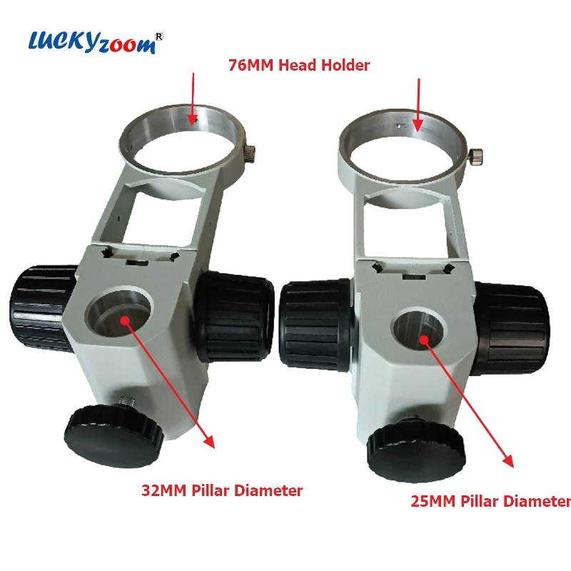 Estante de enfoque de Microscopio de 76MM, soporte de cabeza ajustable de 32MM/25MM para Binocular, Trinocular, soporte de anillo, brazo de enfoque