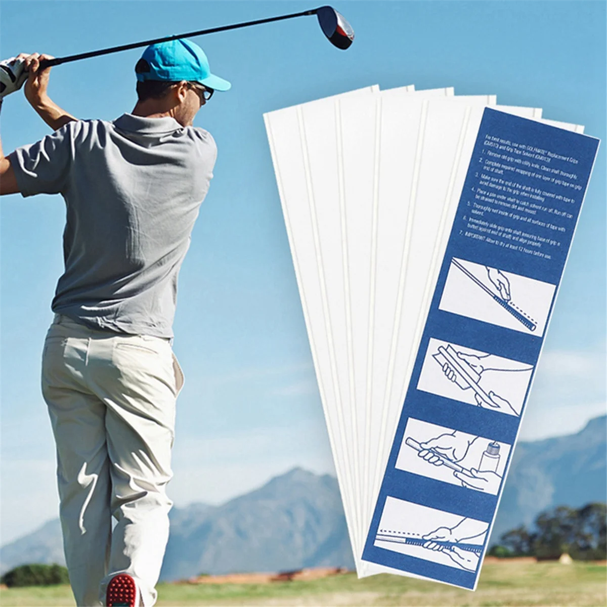 A71P 13 قطعة ملحقات قبضة منشط مزدوجة الجوانب لنوادي الجولف سهلة التقشير وشريط جولف قابل للقطع #3