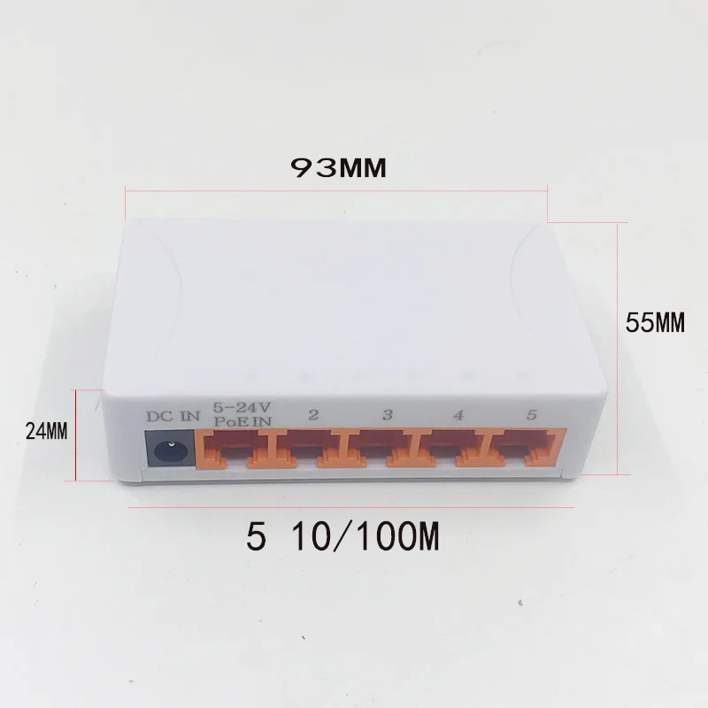 AT 1 Buah 100Mbps 5 Port Mini Fast Ethernet LAN RJ45 Jaringan Switch Switcher Hub VLAN Mendukung Diskon Besar