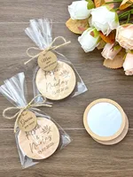 Wedding Souvenirs Party Favors Personalized Wooden Pocket Mirrors Wedding Gifts for Guests Customized Small Makeup Mirrors