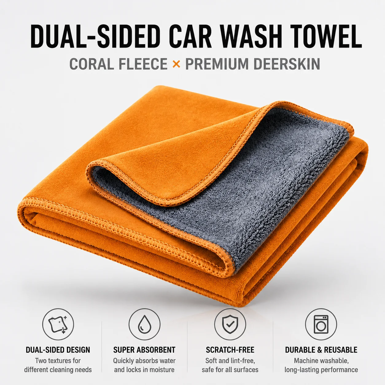 MORAY car cleaning towels, car cleaning cloths, suede-like leather, coral velvet, and water-absorbing drying towels, suitable fo