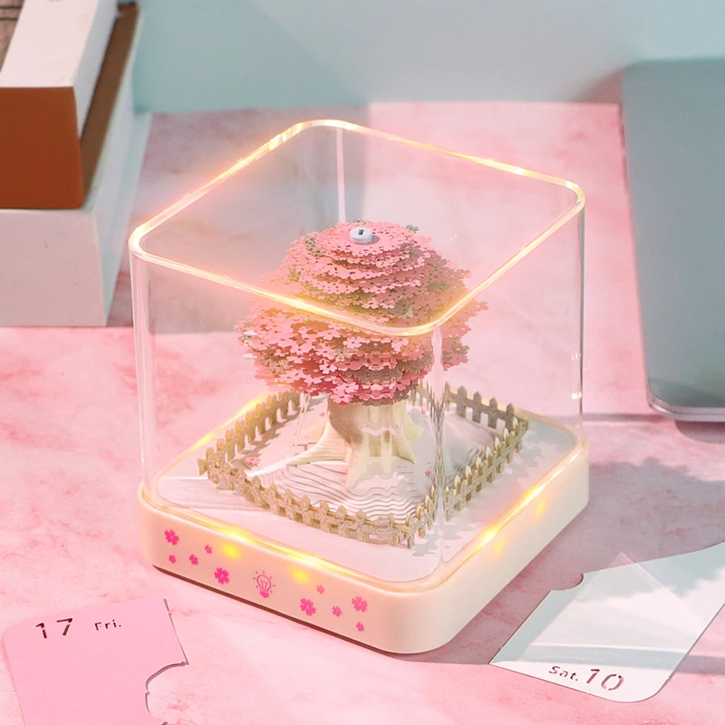 

Magic Tree Series Tear able Notes Calendar, Cut Art Paper Calendar With Sakura Tree 3D Sculpture For Gift
