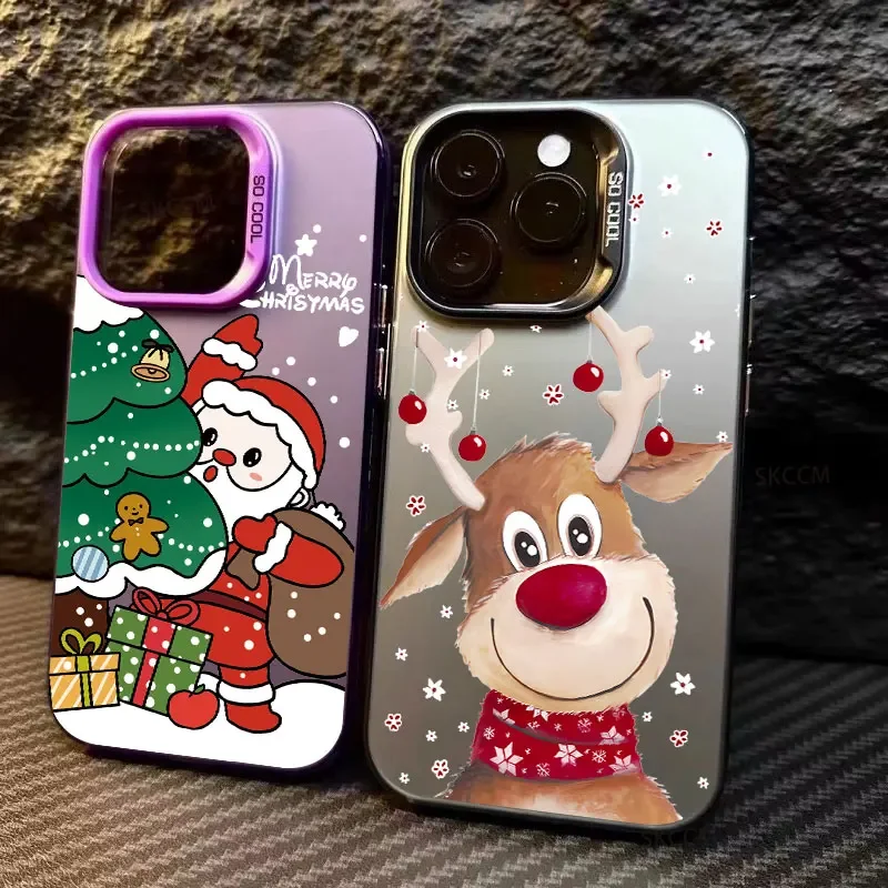 Case For iPhone 15 Case iPhone 15 Pro Max Case Santa Claus Elk Snowman Christmas Case for iPhone 16 14 13 12 11 XS X XR 7 8Cover