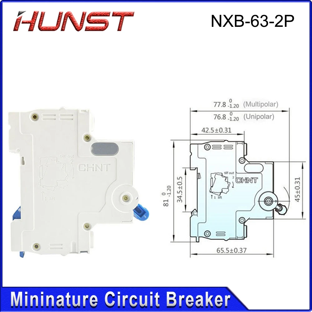 HUNST CHNT NXB-63 2P مصغرة تسرب حامي 3A-63A المنزلية الصناعية قطاع دارة الهواء التبديل