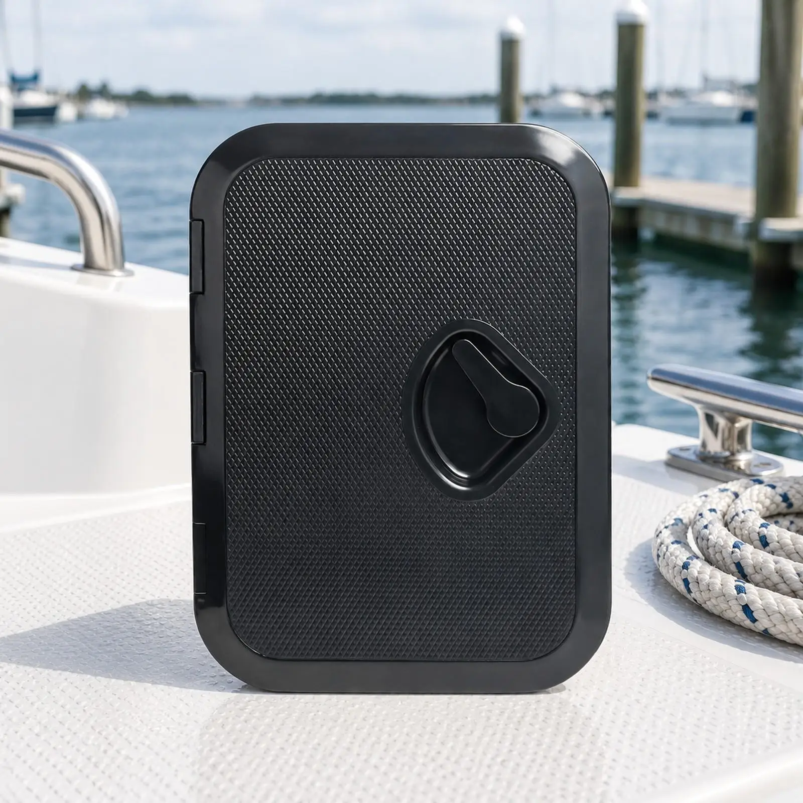 Boat Deck Hatch Cover ABS Plastic 270x375mm Replacement Access Door for Marine Storage Compartment and Fish Box view 3
