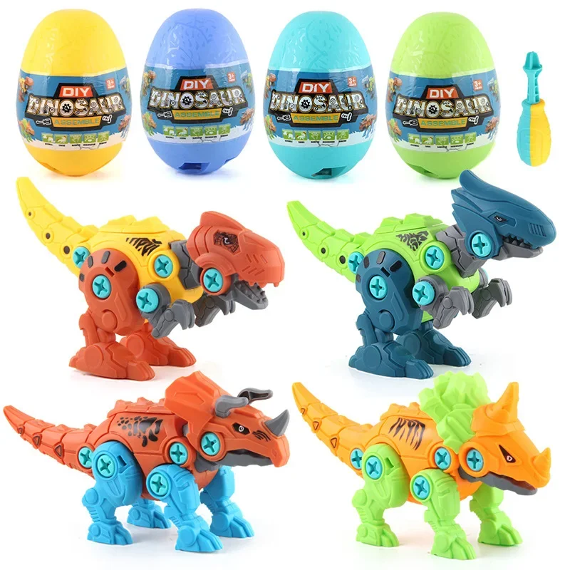 Uovo di dinosauro Stile casuale Bambini Smontaggio e montaggio Blocchi di costruzione di dinosauro Vite di montaggio fai-da-te Uovo attorcigliato regalo per bambini