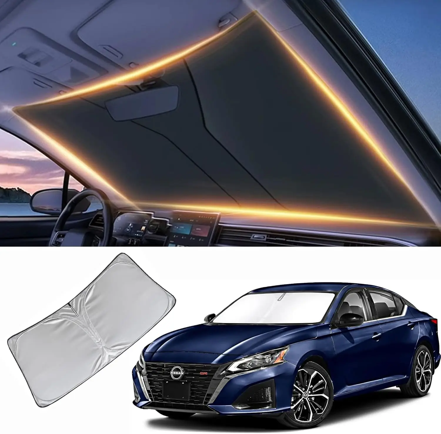 

Windshield Sun Shade for Nissan Altima Front Window Shades Cover for 2013-2025 Altima Windshield Sun Visor Protector Car Accesso