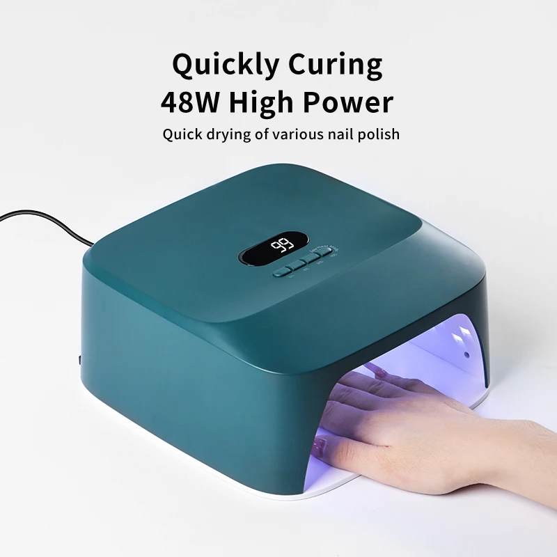 48W Pro UV LED Nail Lamp 33 Beads Rechargeable Nail Dryer with 3 Timers & Auto Sensor Fast Curing UV Light for Salon and Home