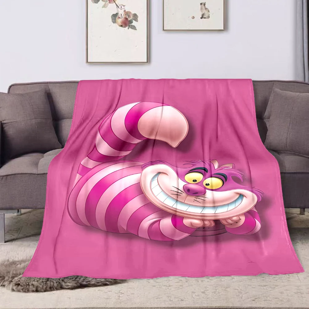 Disney Alice in Wonderland Cheshire Cat Flannel Fluffy Throw Camping Blanket for Children Sofa Throw Blanket Modern Fashion Gift