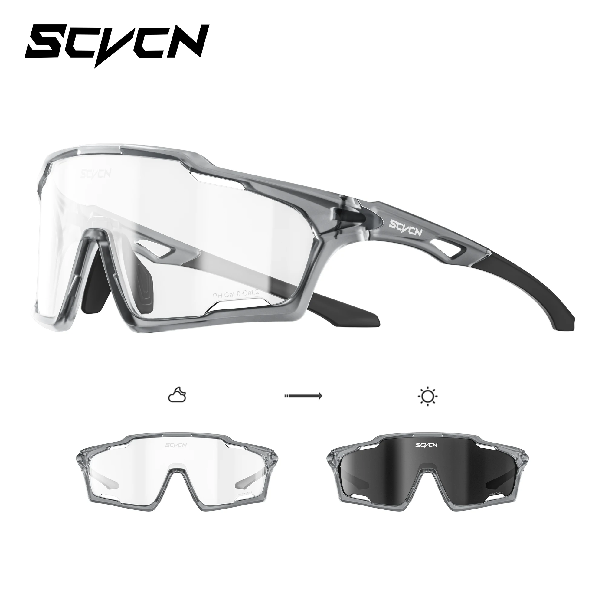 

SCVCN Photochromic Sunglasses for Man Cycling Glasses MTB Riding Skating UV400 Fishing Goggles Woman Bike Bicycle Baseball 2026