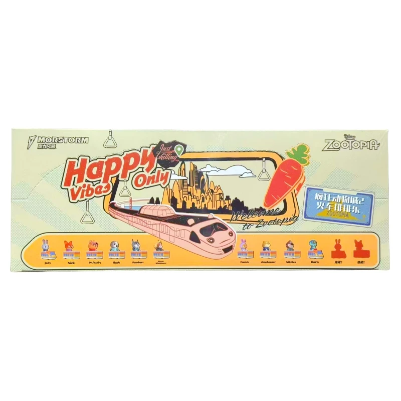 Disney Morstorm Genuine Lucky Blind Box Zootopia Nick Wilde Judy Hopps Bogo Train Figure Model Toy Decoration Children's Gift