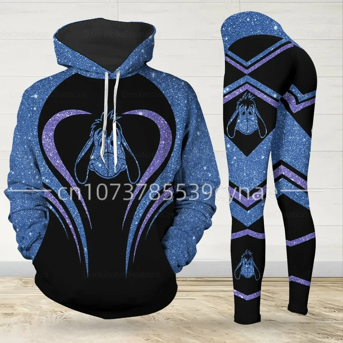 Angle 3D Hoodie Women's Set Yoga Pants Sports Disney Stitch Yoga Hoodie Leggings Fashion Sportswear Women Clothing