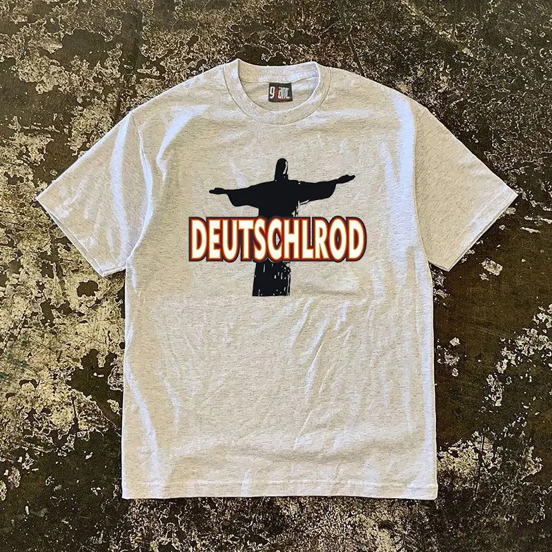 

Мужская и женская свободная футболка большого размера в уличном стиле с короткими рукавами и хлопковым принтом American High Street