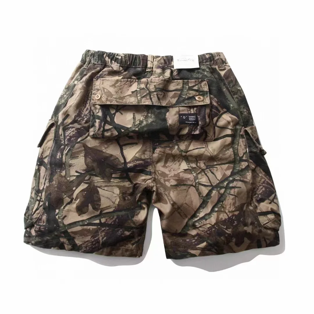 

tsCamouflage Shorts Men's Summer Multi Pocket Workwear Casual Half Trousers Loose Straight Leg Five Quarter Pants Outdoor Trekki