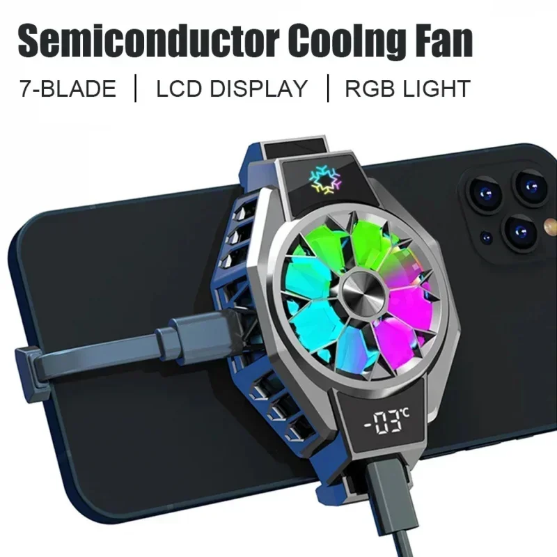 Mobile Phone Cooler Professional Radiator Semiconductor Cooling Fan Heat Sink Tape Display Game Cooler For Iphone Huawei Samsung