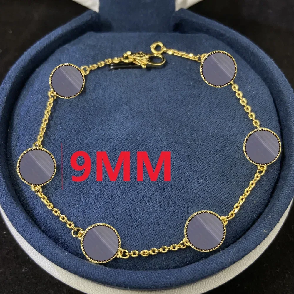 2025 جديد s925 hombres y mujeres joyería de design de lujo 9 مللي متر pulsera de quattro hojas 18K chapado en oro plata أغاتا ديامانتي