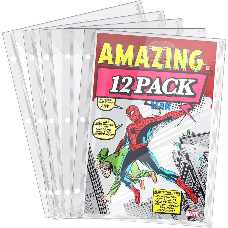 Comic Book Bags Binder Sleeves for Comic Books 12 Pack Comics Protector Bags