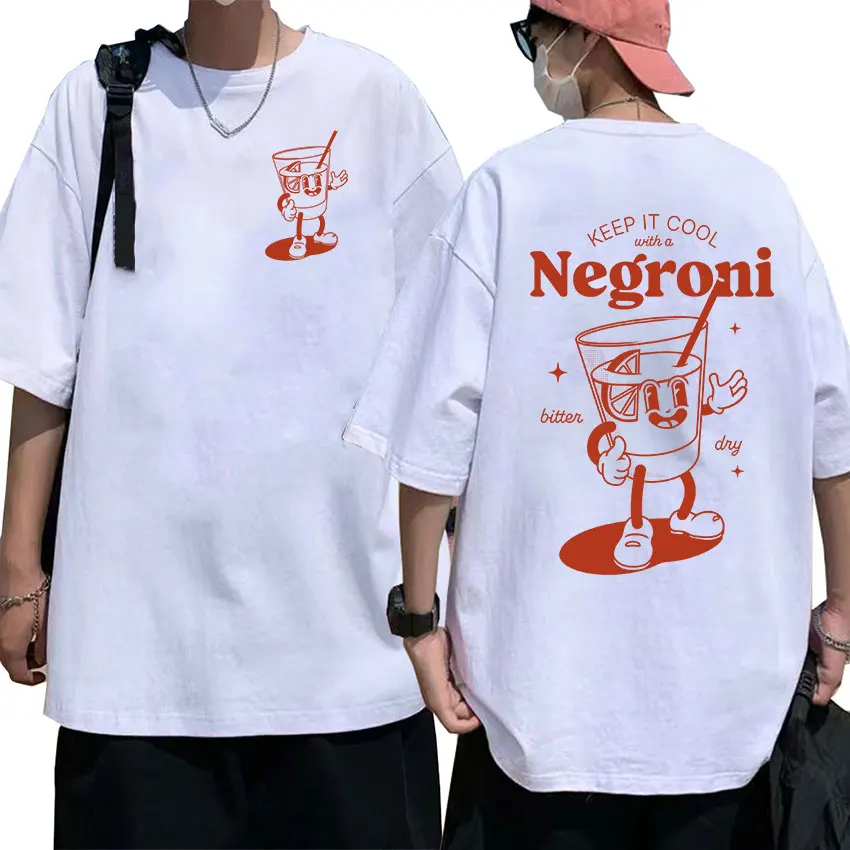 

Футболка Negroni с рисунком коктейля, забавные мужские и женские повседневные футболки высокого качества, летние топы, 100% хлопок, футболка оверсайз