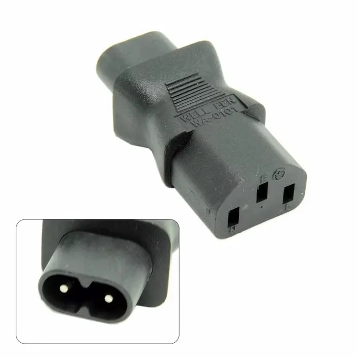 1PCS Zwart koper 2.5A/10A 250V IEC320-C8 male naar C13 vrouwelijke Power Adapter Plug Computer LCD display aansluiting stekker